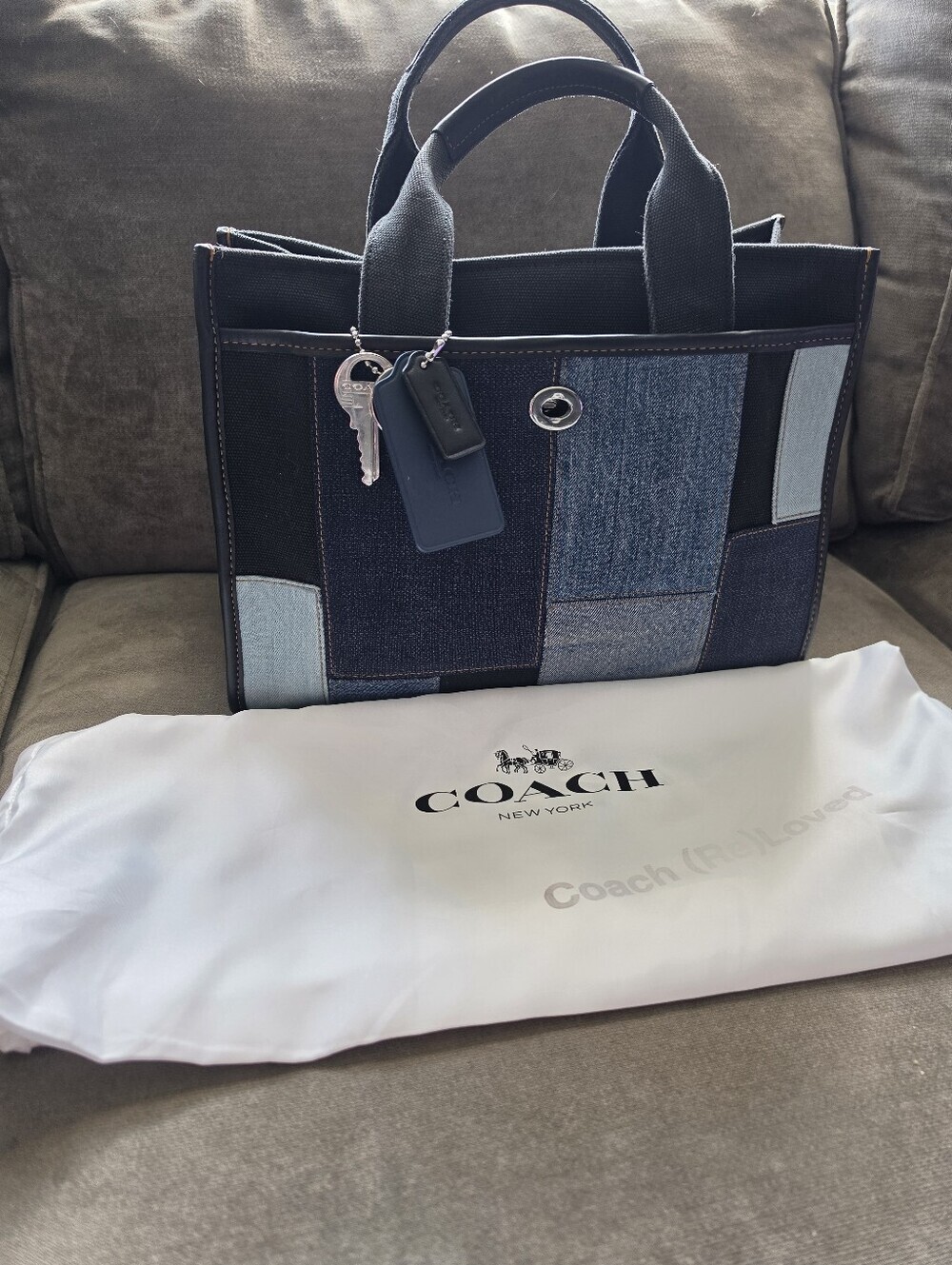 Coach Reloved Upcrafted Denim Cargo Tote
